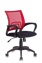 Кресло компьютерное Бюрократ красный/черный