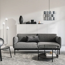 Диван прямой нераскладной 2-х местный ЭППЛАРИД серый Икеа (IKEA)